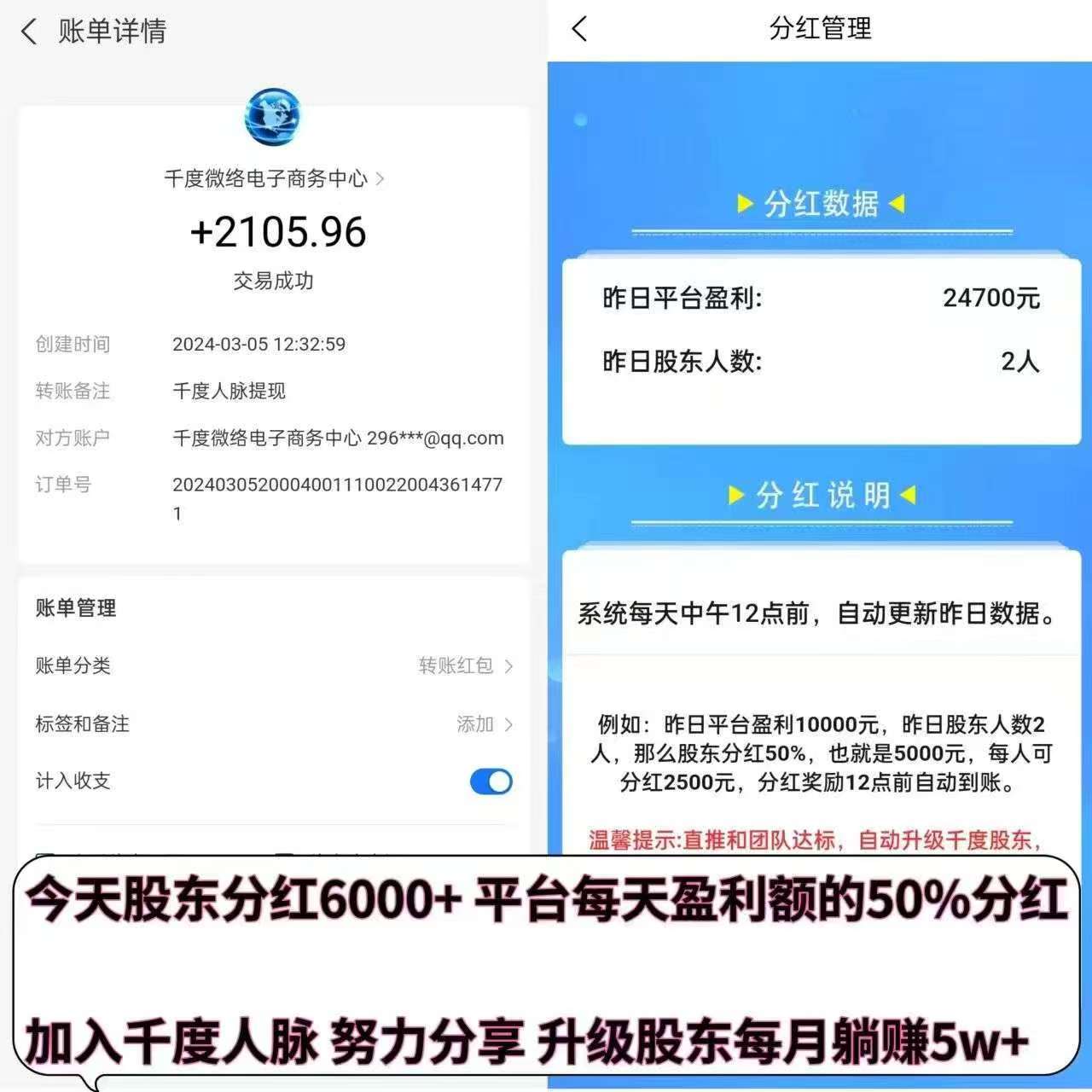 
《千度人脉》签到赚钱，浏览广告，轻松日赚50~100元
-
-第6
张图片